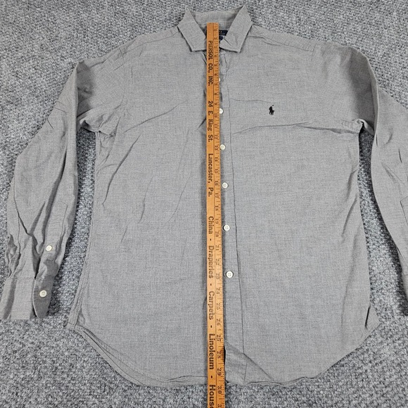 Polo Ralph Lauren Men's Gray Long Sleeve Button Up Shirt Slim Fit Pony‎ Logo - Picture 5 of 6